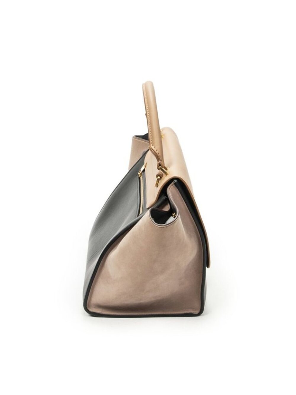 Celine Micro Luggage Light Brown Gray Calfskin Leather Messenger Bag - Picture 4 of 10